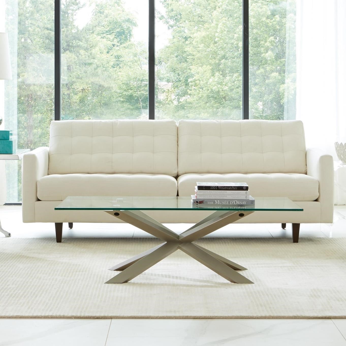 Rowe Modern Mix Contemporary Sofa with Tufted Seat and Back